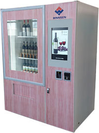 Trasportatore del vino rosso del touch screen con il chiosco del distributore automatico dell'elevatore con il multi speciale Deisgn del corpo di acciaio di lingue UI